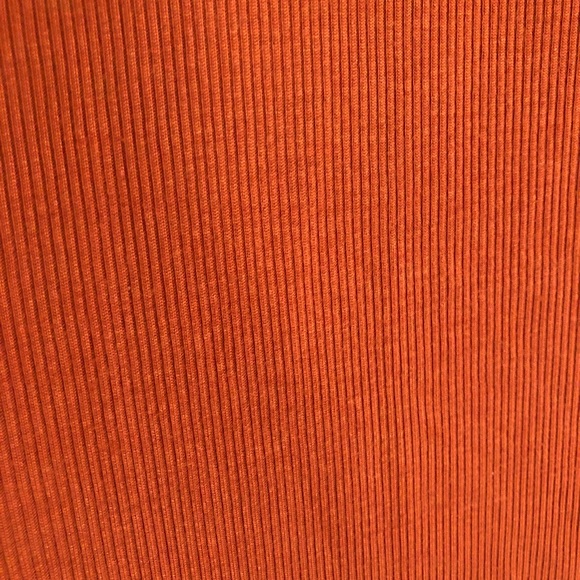 Forever 21 Burnt Orange Ribbed Lace Up V-Neck Long Sleeve Top - Picture 4 of 6